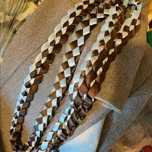 Blue and brown lei sashes- 2 total